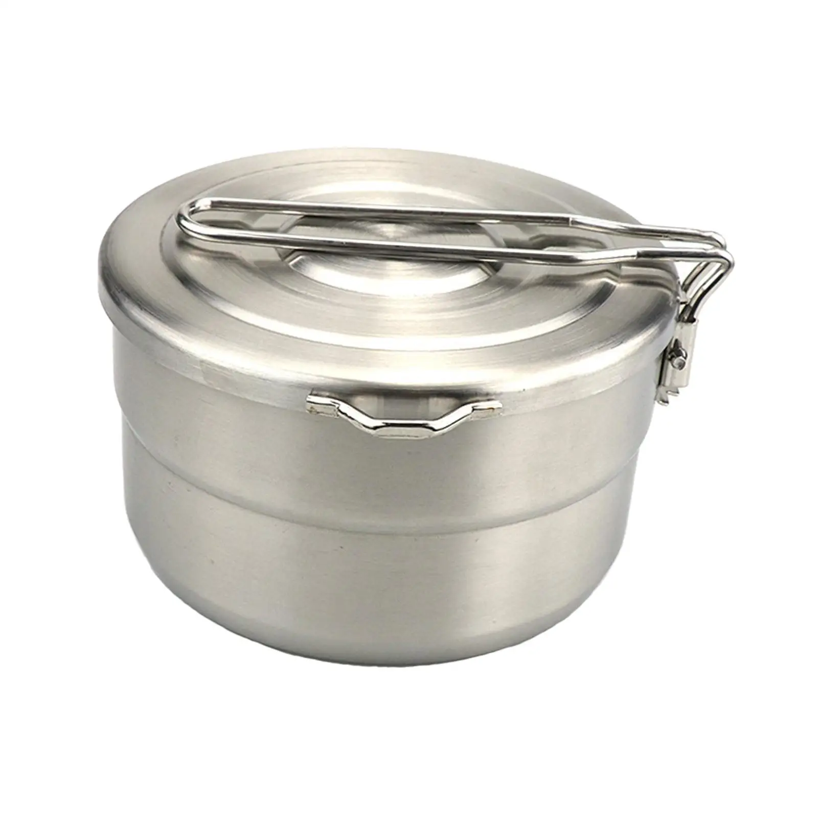 Pote de cozinha para acampamento Bento Pot Recipiente de frutas de aquecimento rápido 1,5L com tampa e