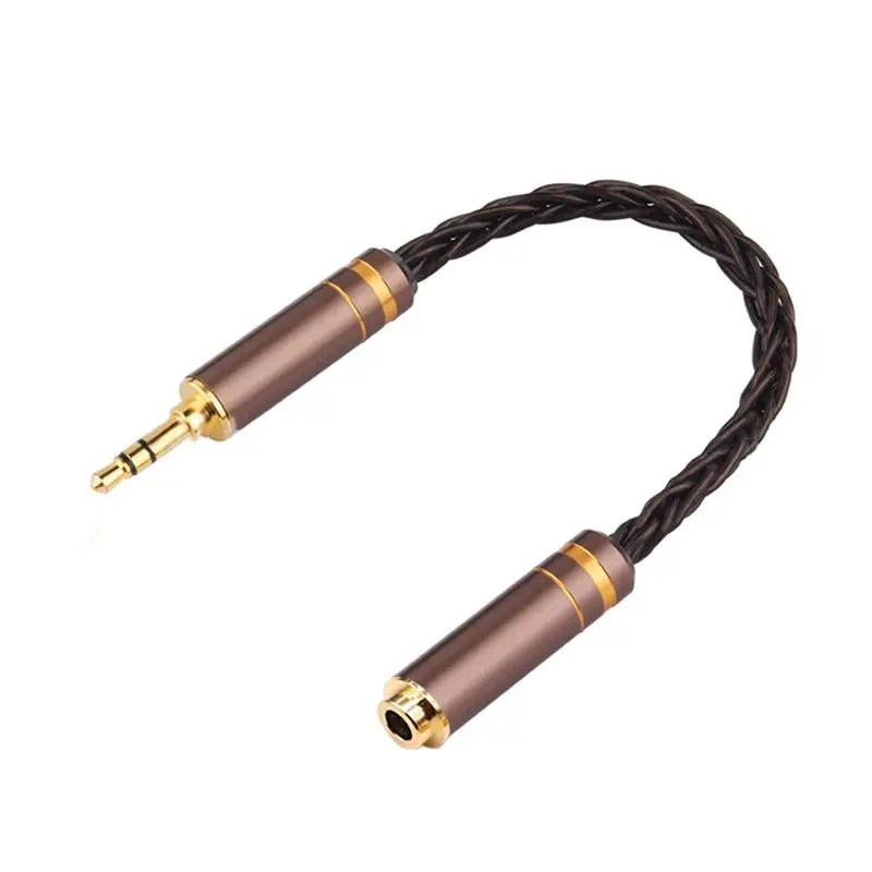 AS95 HIFI 8-Core Balanced Audio Adapter Cable 3.5mm Male to 4.4mm Female for Earphone Headphone