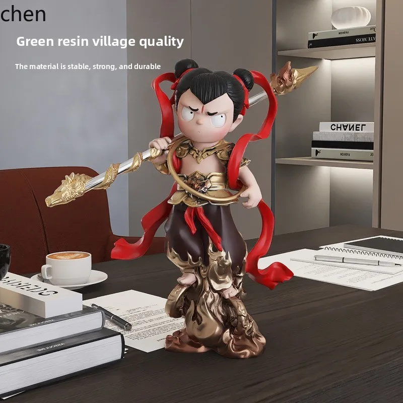 YFY  Nezha Makes Waves Figure Model Living Room Entrance Home Decoration Internet Celebrity Desktop Ornament Peripheral