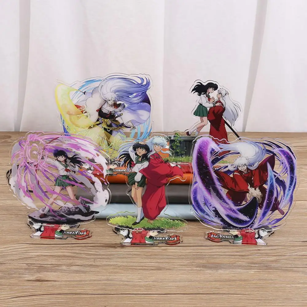 15cm Inuyasha Sesshoumaru Acrylic Standing plaque Desktop ornament Cartoon Anime periphery Children Assembly Toy Holiday gifts