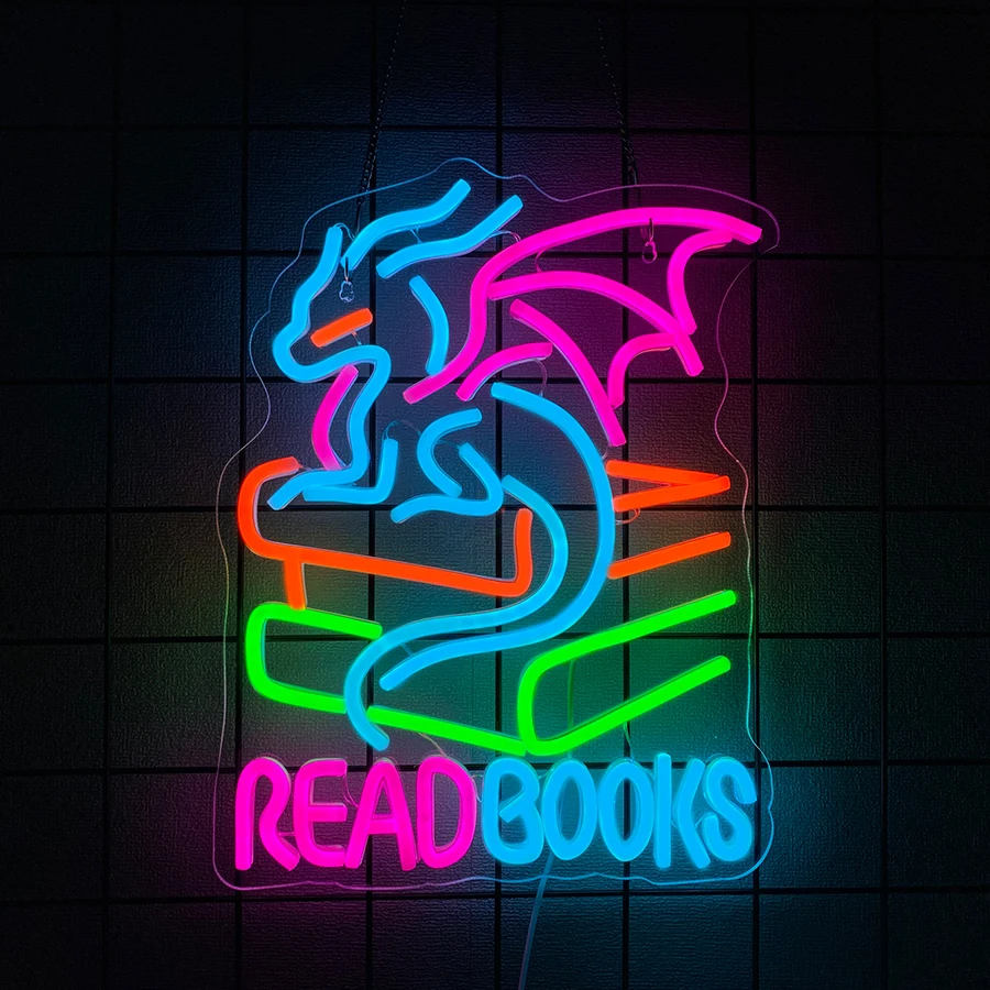 سلسلة التعلم علامة النيون لديكور الحائط، لافتة مضيئة للمكتبة، الفصول الدراسية، ديكور الحفلات، نادي الكتب، هدية عيد الميلاد للمراهقين