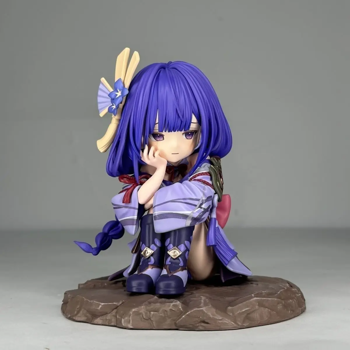 

Chibi Raiden Shogun Figure Genshin Impact Anime GK Collectible Statue Desktop PC Case Ornament For Anime Fans Collection Display