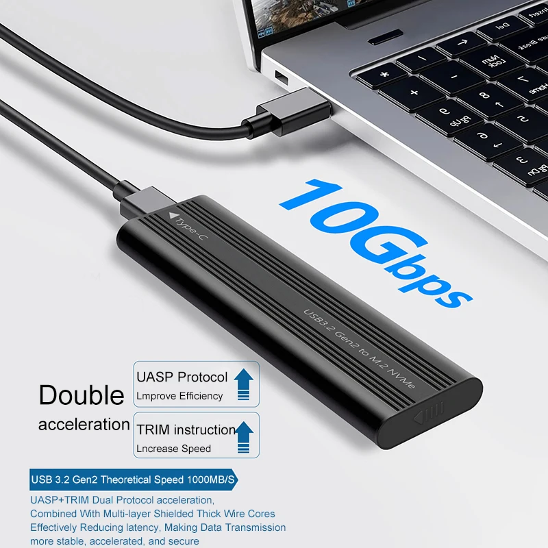 UTHAI M. 2. Твердотельный мобильный жесткий диск USB 3.2 с металлическим рассеиванием тепла, внешний интерфейс Type-C, двойной протокол SATA/NVMe