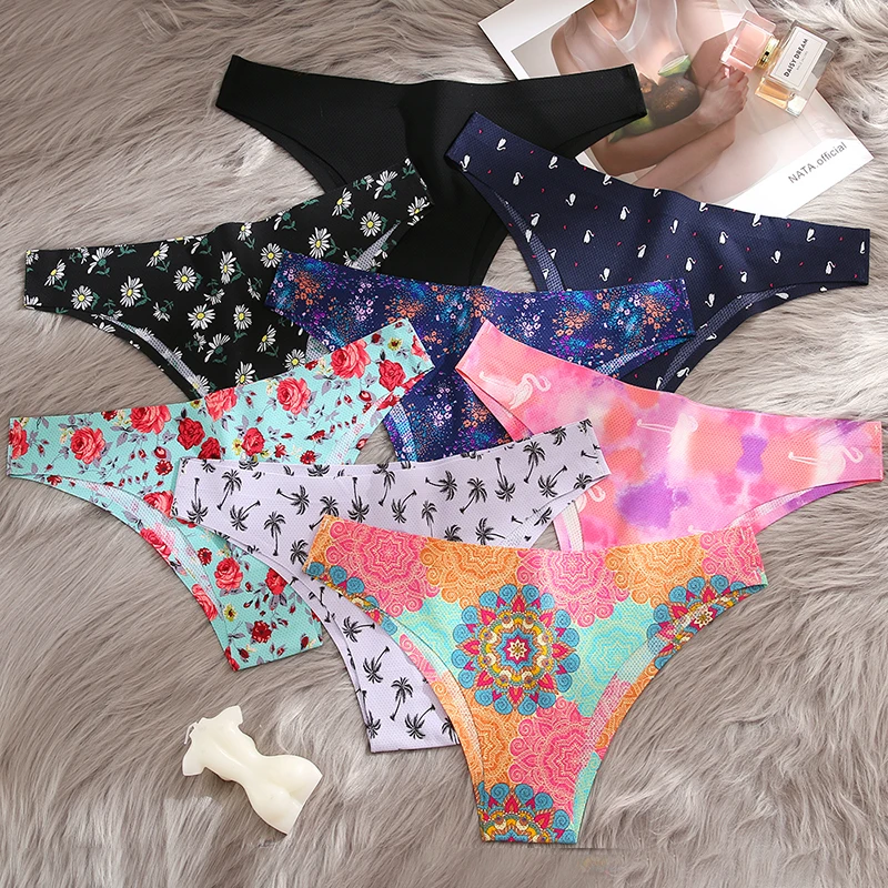 Women's Comfortable Bikini Briefs Multi Style Thongs Ladies Seamless Panties Print Everyday G-string Female New Underwear Panty