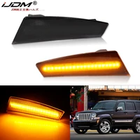 2 uds luces LED de marcador lateral T10 amarillo ámbar 12V para Jeep Cherokee Liberty(KK) 2008-2012 lámpara de señal de giro de parachoques delantero, blanco