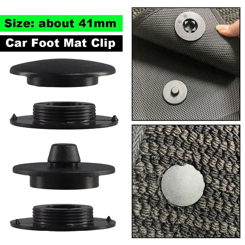 4Pcs Car Floor Mat Clips Double Layer Detachable Fix Buckle & Carpet Retainer For Auto Interior Use
