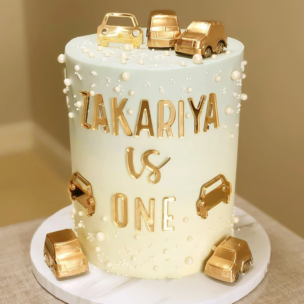1 Set Goldene Acryl 26 Englische Buchstaben und Zahlen Tortendekoration für Geburtstag Hochzeit Party Personalisierte DIY Kuchen-Deko-Zubehör – Detail 7