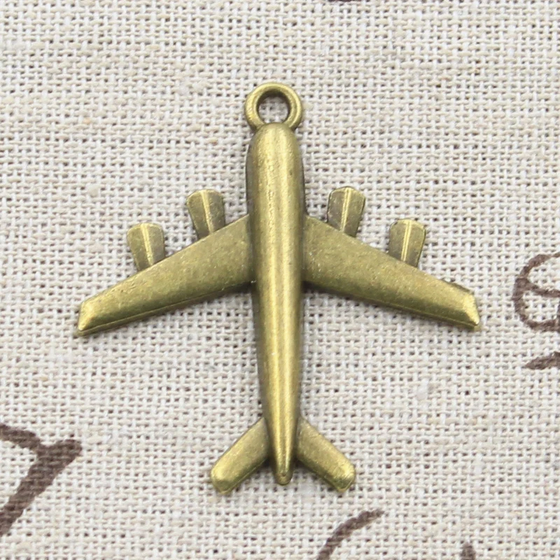 6pcs Charms Airplane Plane 38x38mm Antique Silver Color Pendants Making DIY Handmade Tibetan Finding Jewelry