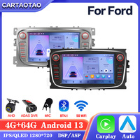 Android 13 For Ford Focus mk2 S-Max Mondeo Galaxy C-Max Car Radio Carplay GPS Multimedia Video Player DSP AHD DVR 2din stereo