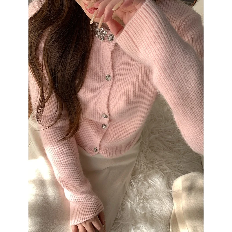 

Кардиган Ele Heavy-Du Diamond-Knit: дышащий свитер с эффектом облачной мягкости, универсальный для осени и зимы