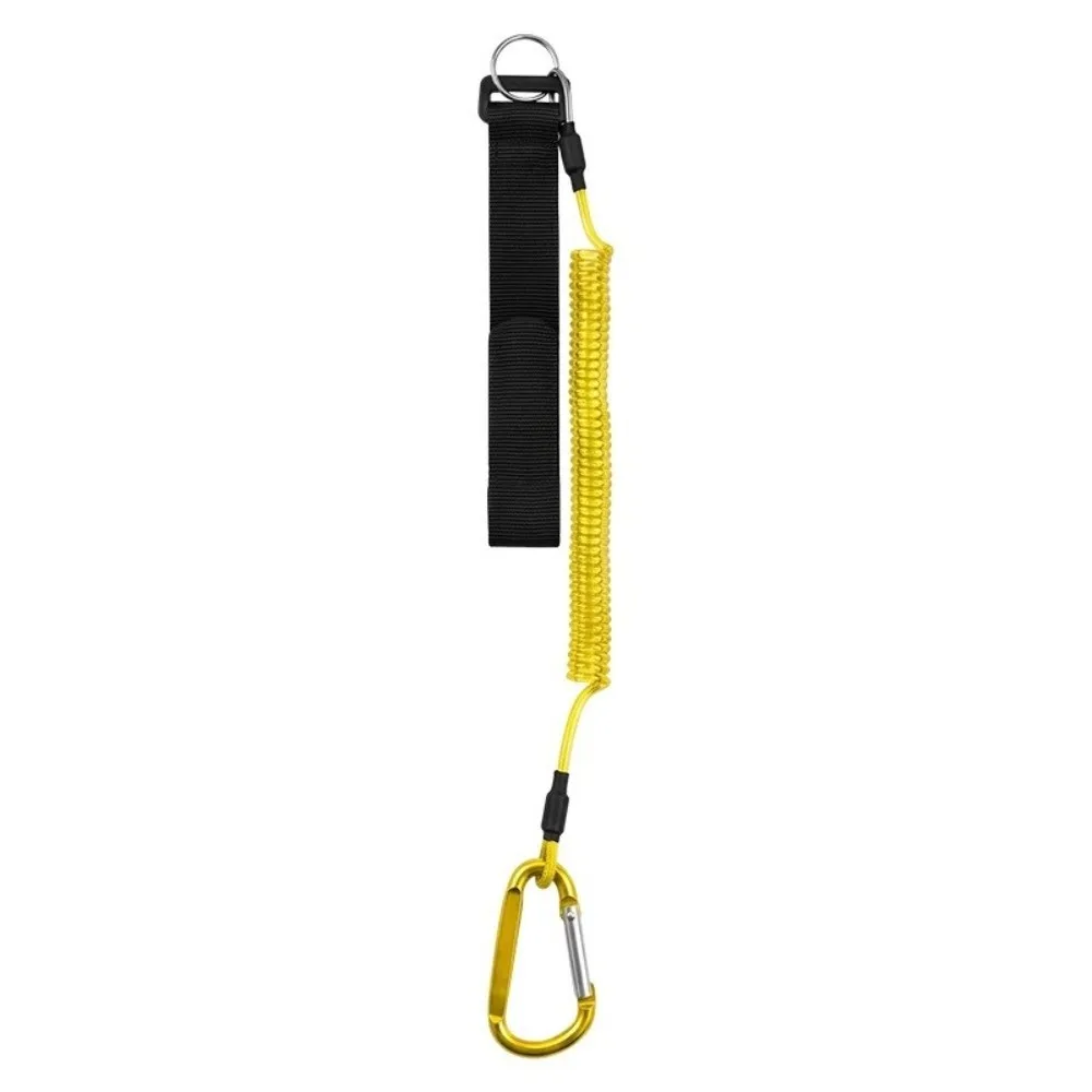 2pcs color random 2M Length Fishing Coiled Lanyard Coiled Design Retractable Retractable Fishing Lanyard Metal Carabiner