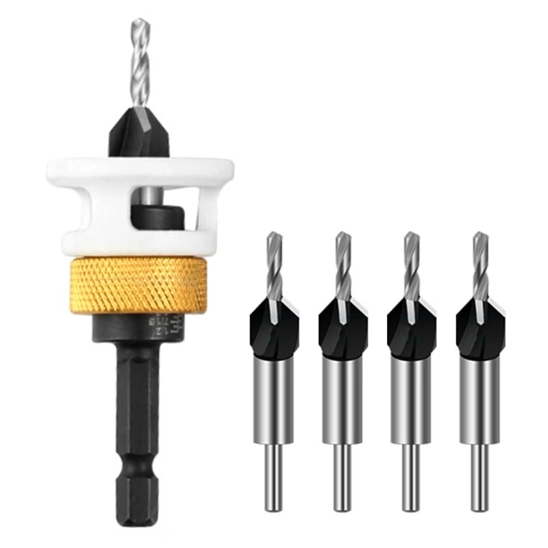 DIYer Home Project Countersink เจาะ Bit,งานไม้แบบปรับได้ เครื่องมือ สำหรับ Woodworkers Hobbyists ตำแหน่งสกรูที่แม่นยำ