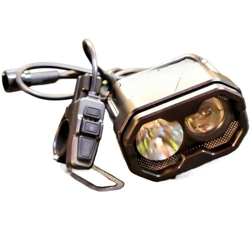 Special dual LED motorcycle headlight kit for electric bicycles, with handlebar switch
