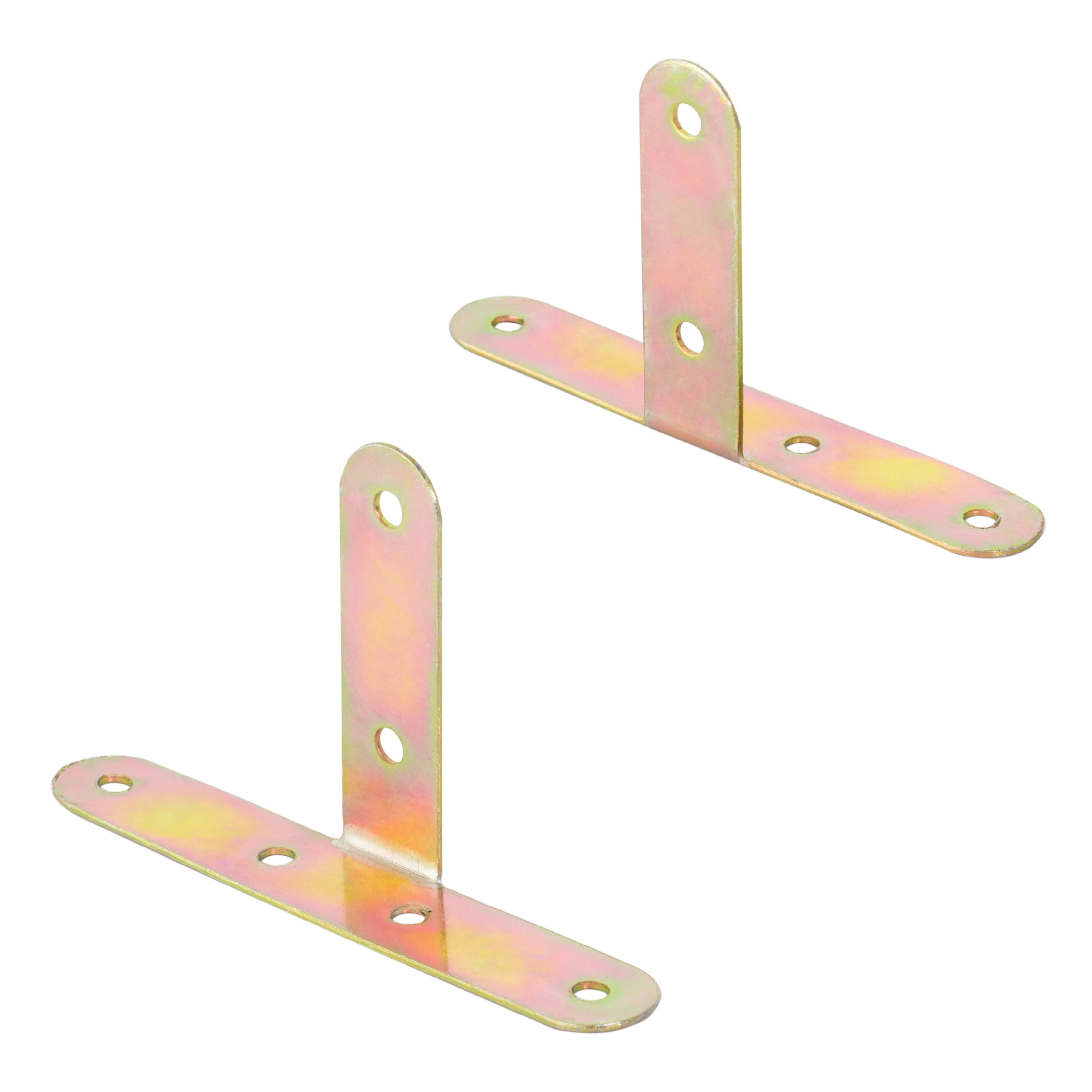 2pcs Metal 90 Degree Shelf Bracket Iron Support Angle Corner Brackets for Wooden Furniture Fixing Bathroom Shelves Reinforced