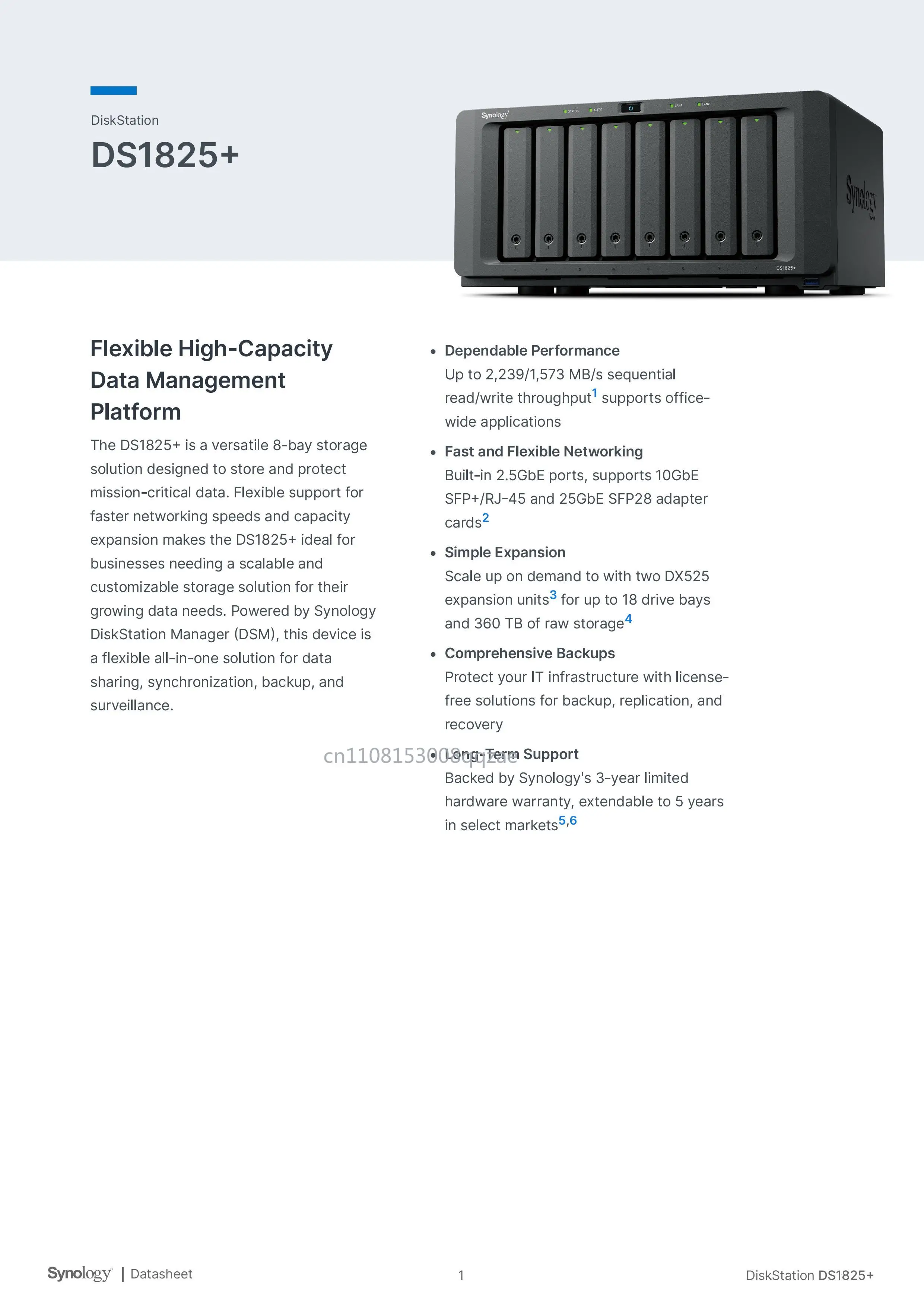 DS1825+ 4G 8-Bay Na…