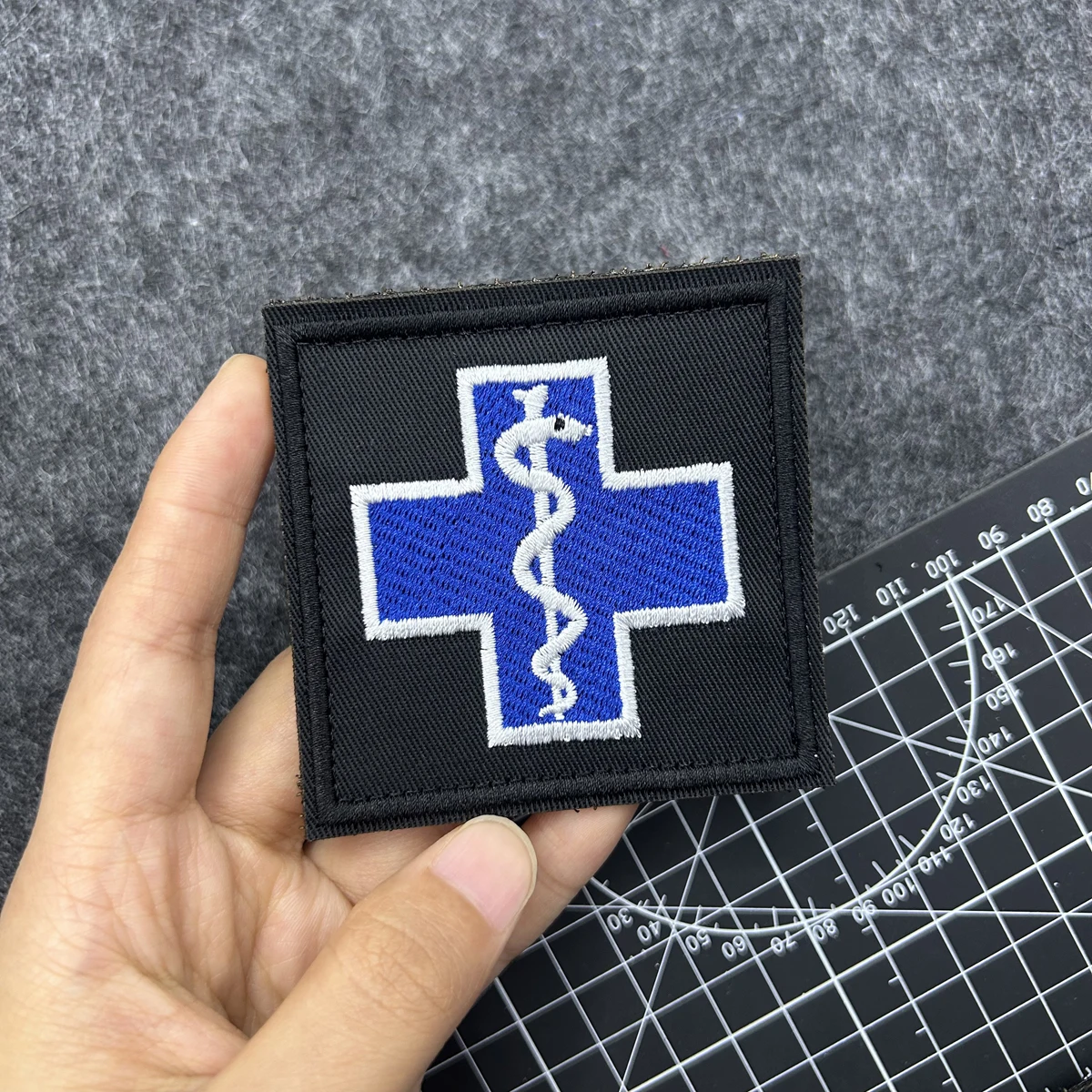 Blue Cross Embroidered Hook & Loop Patch, Medical EMT Rescue Morale Patch for Tactical Vest First Aid Kit Backpack Gear