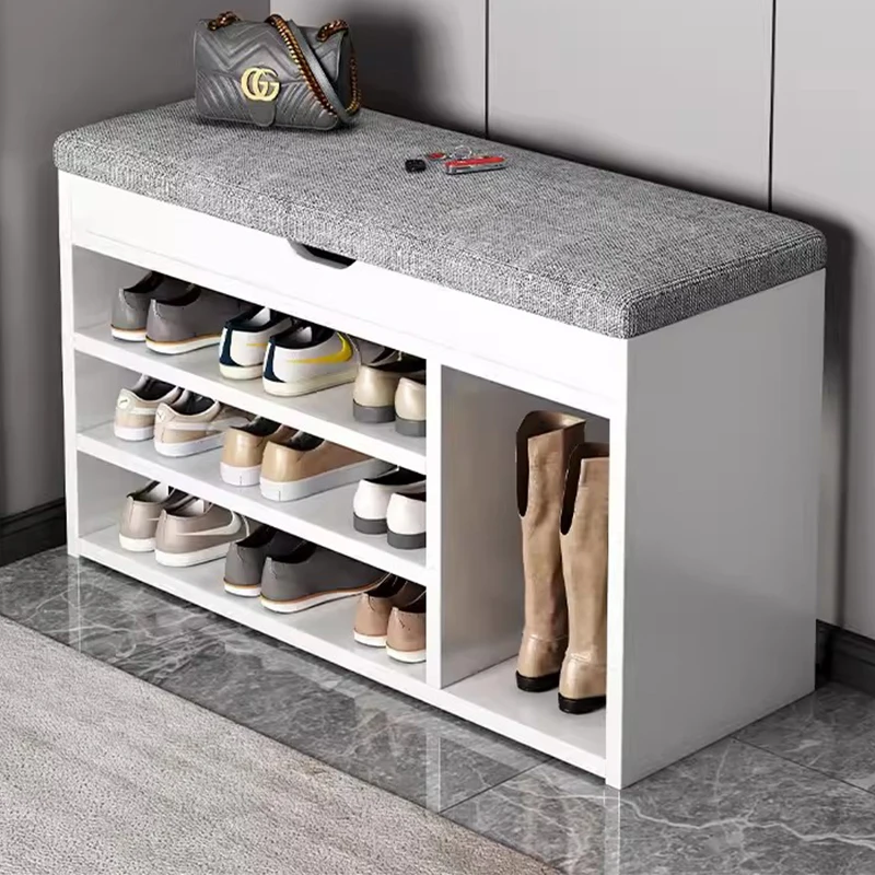 Organizer Nordic Ritating Shoe Cabinets Wood Modern Small Dust Proof Shoe Rack Bench Hall Simple Szafka Na Buty Hall Furniture