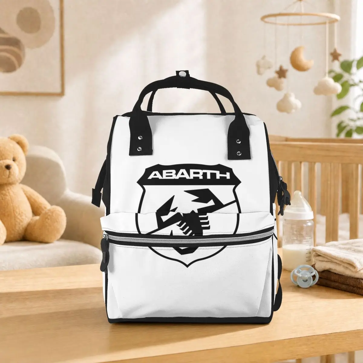 Adesivo Scorpione Abarth Print Student Backpack School Bag Hiking Travel Daypack for Men Women Bookbag Shoulder Bags