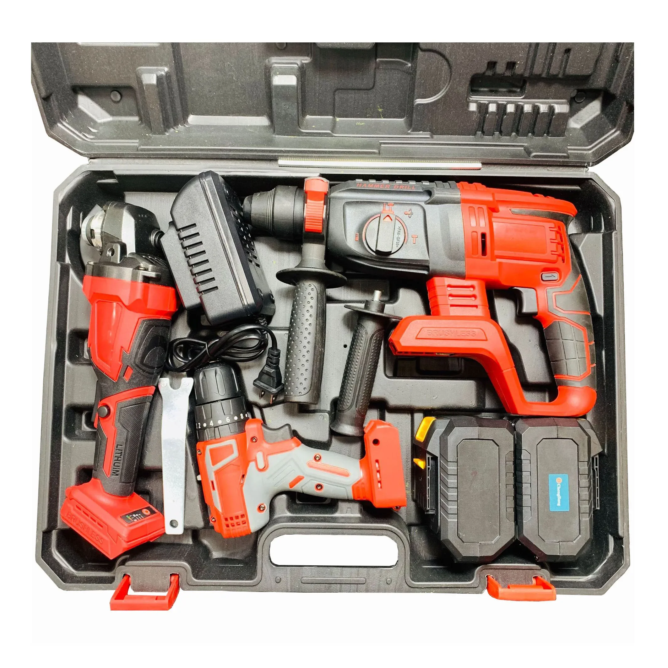 

# Hot Sets Of 3pcs Power Tools 20V Lithium Brushless Electric Hammer Angle Grinder Cordless Drill Screwdriver Combination Set