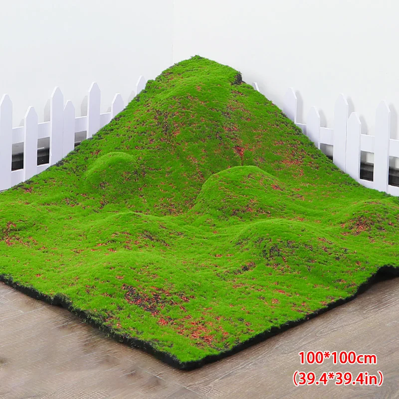

High-Density Artificial Moss Turf Roll, Realistic Green Lawn Rug for Garden Decor, Multi-Size Synthetic Grass Mat for Events