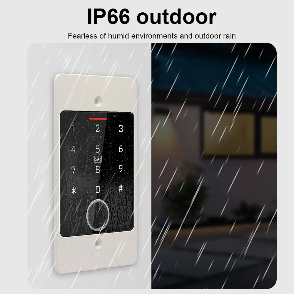 Teclado de Control de acceso de puerta, lector de tarjetas de huellas dactilares, teclado de Metal integrado, retroiluminación RFID, WIFI, Tuya,