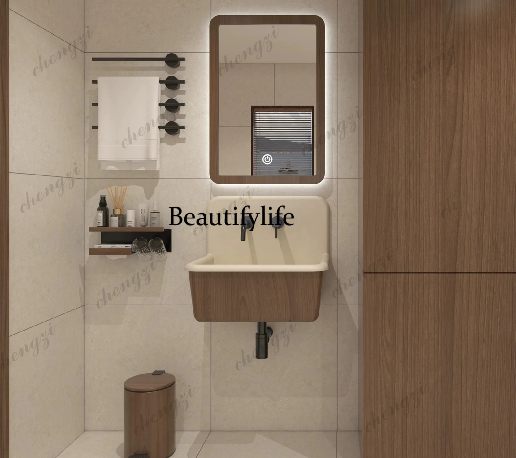Medieval style wall-mounted washbasin small size, bathroom cabinet, wall-mounted washbasin