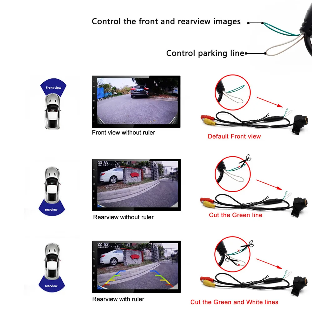 Golden HD Vehicle Rear Front Side View Camera CCD FishEye Lens Night Vision Waterproof Universal Car Reversing Back Up Camera