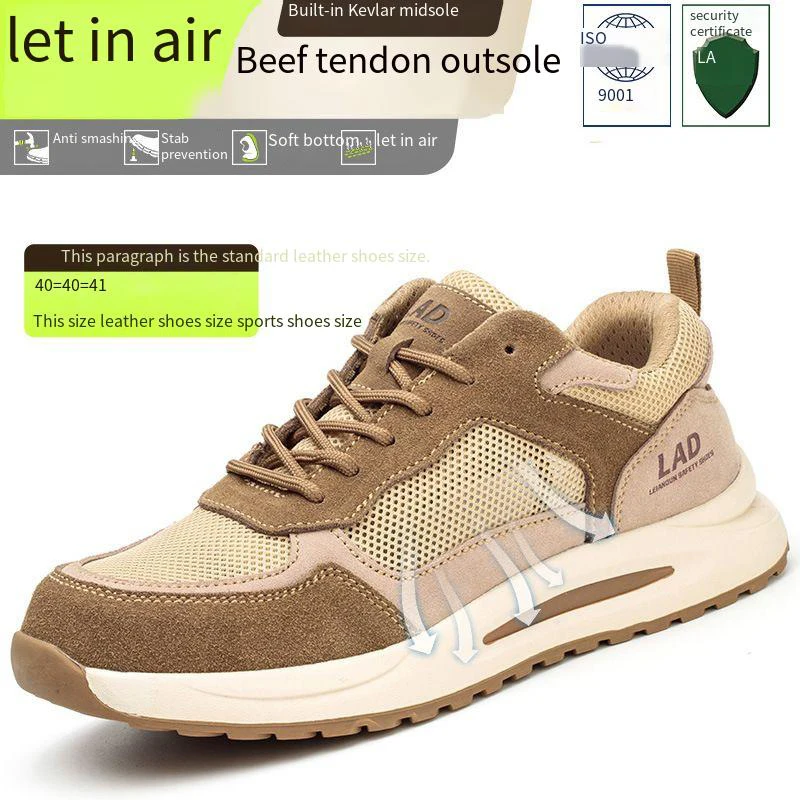 

Men's Summer Breathable Odor Proof Lightweight Steel Toe Cap Anti Smashing Puncture Construction Site Protection Safety Shoes
