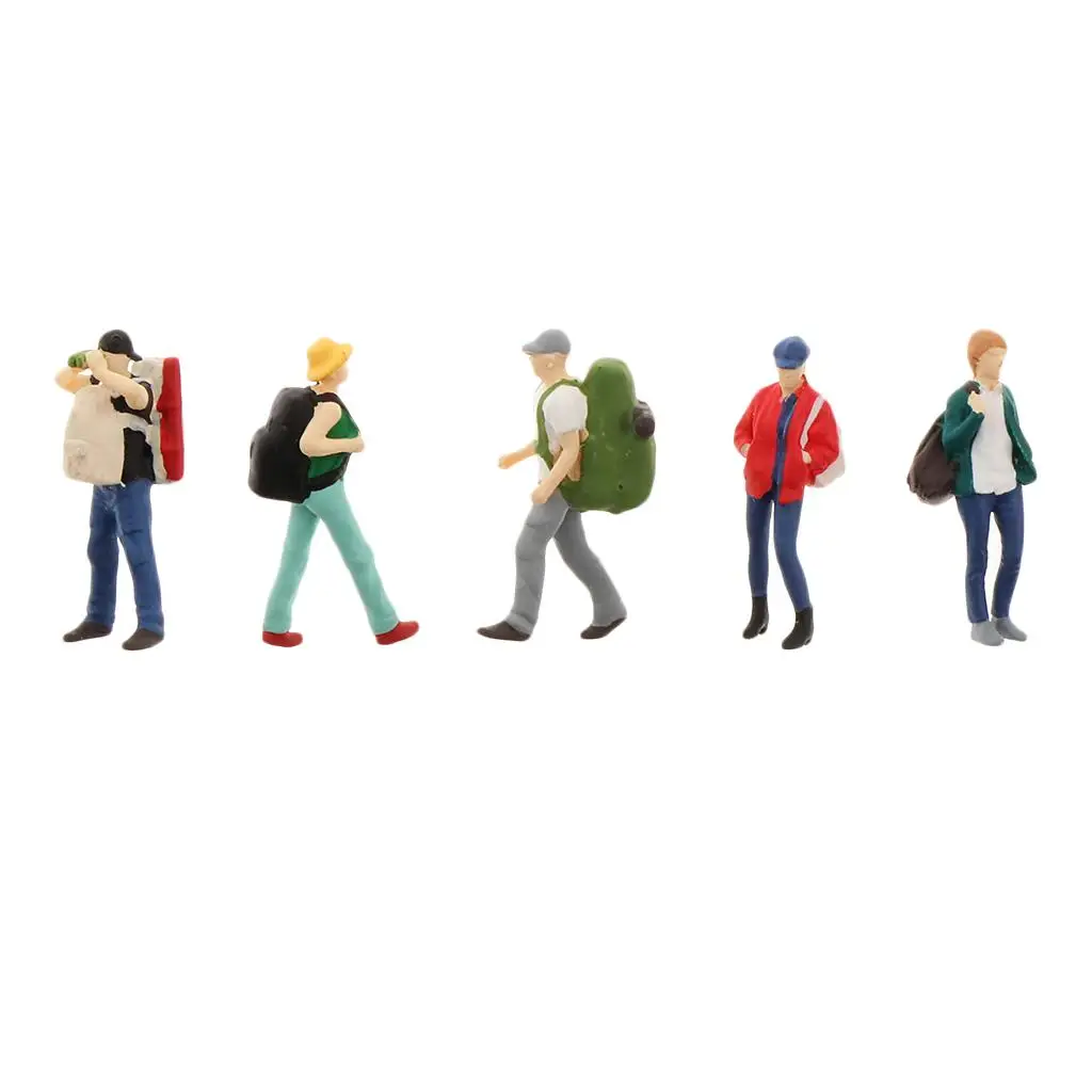 5 Piece People Figures, 1:64 Scale Model, People Trains, Small People Figures,