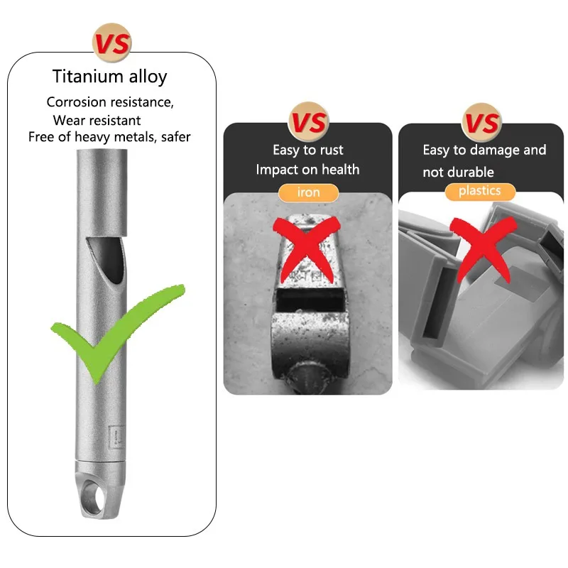 سبائك التيتانيوم الكلب التدريب صافرة التخييم الصيد أدوات إنقاذ CNC EDC المدربين 120DB أنبوب واحد صافرة طوارئ المفاتيح