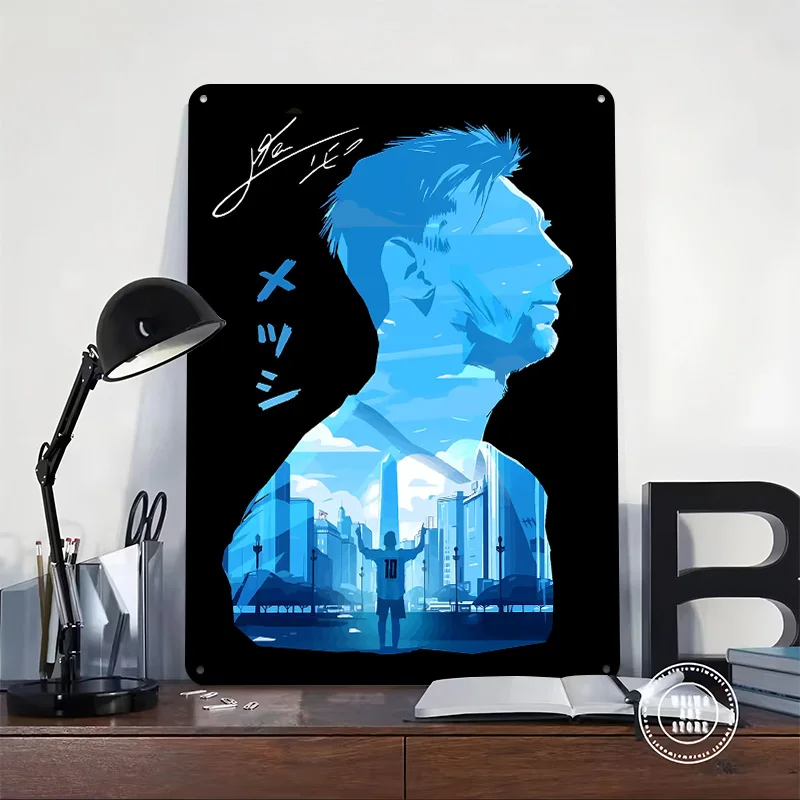 Lionel Messi 3D Texture Metal Poster Customized Wall Art Tin Sign Gift for Mancave Wand Deko Decoration Room Ornaments Bedroom