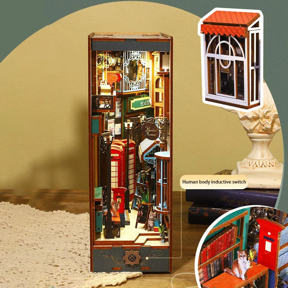 

DIY 3D Wooden Island Holiday Books Nooks Kit Sturdy Charming Assembled Miniatures For Bedroom