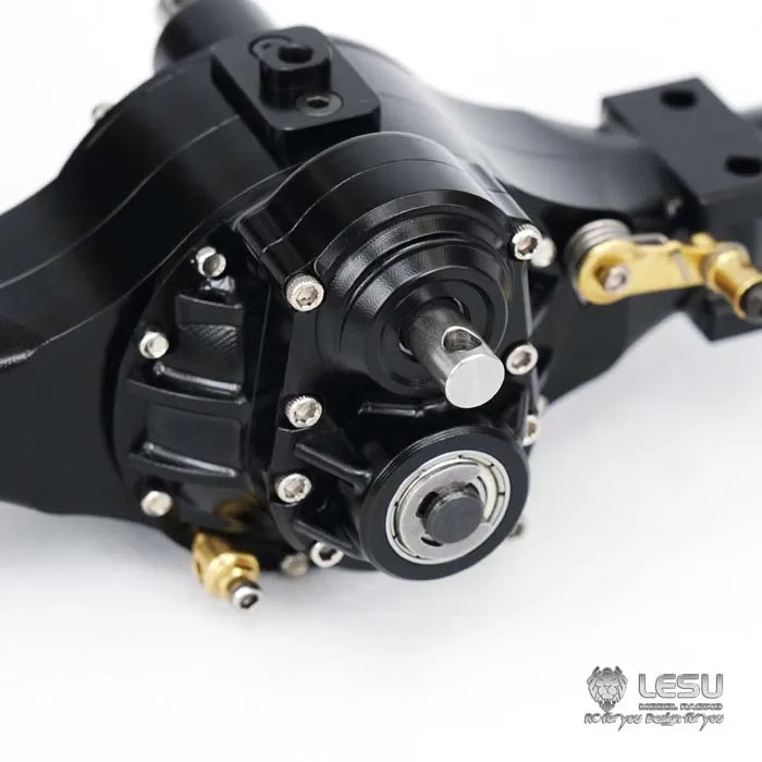Metalowe osie napędowe LESU z blokadą mechanizmu różnicowego do modeli RC 1/14 DIY, ciągników, ciężarówek, wywrotników Tamiyaya