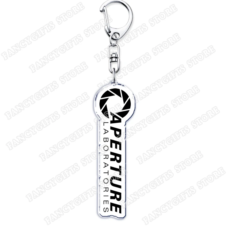 Popular Video Game Keychains for Accessories Bag Glados Aperture Laboratories Science Keyrings Jewelry Gamer Fans Gaming Gifts