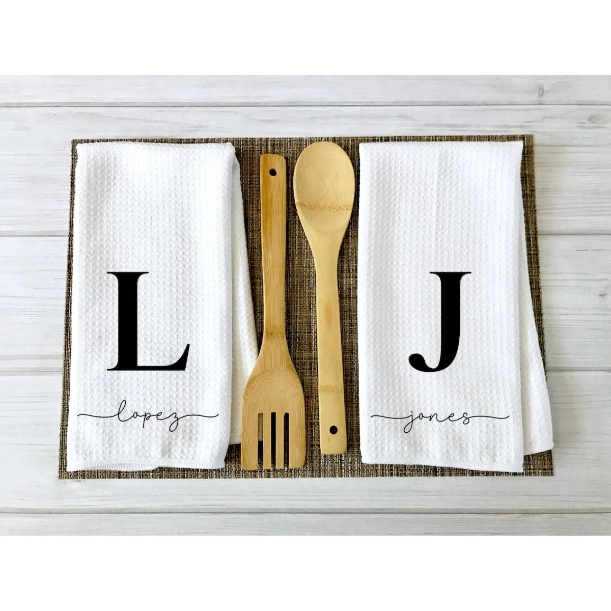 Custom Name Kitchen Towel | Personalized Tea Towel | Family Monogram Dish Towel | Farmhouse Decor | Hand Towel | Microfiber Dish