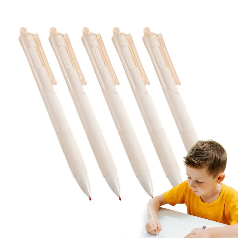 세련된 비즈니스 서명 펜, 중간 지점 휴대용 학생 공부 펜, 남아 및 학생용 문구, 블랙 볼펜, 0.5mm, 5 개