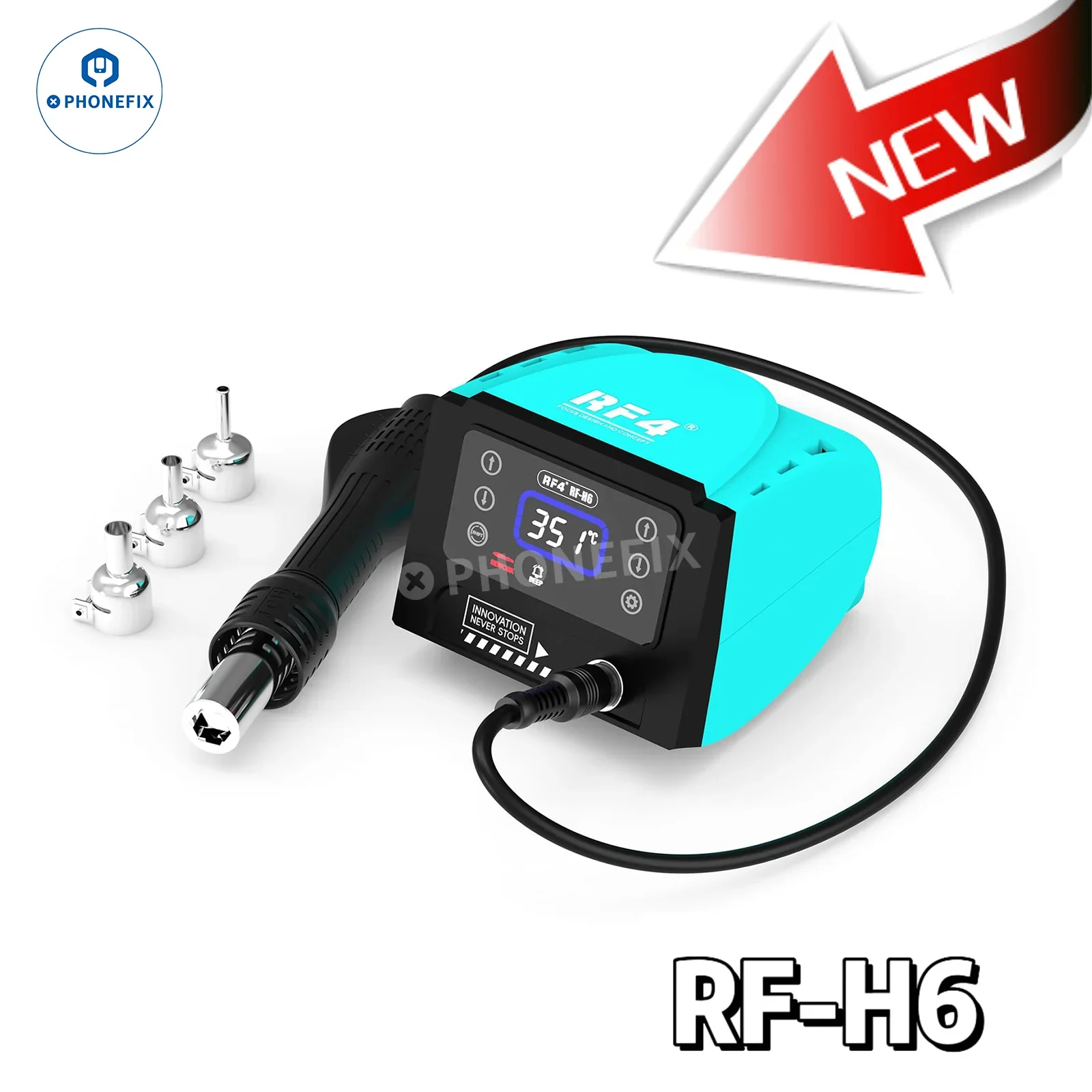 RF4 RF H7 2 in 1 Hot Air Soldering Station 600W Heat Gun BGA Rework Station with Soldering Handle for Mobile Phone BGA Repair