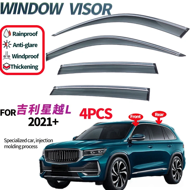

FOR Geely Xingyue L 2021+ Window visors,Side Window Deflector Weathershield Sun Rain Guard