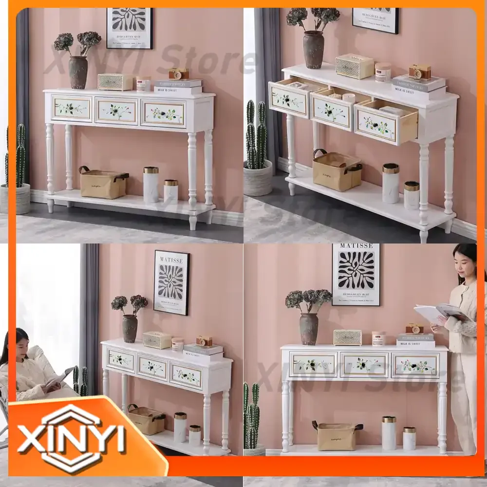 Shoe Cabinet for Entrance Living Room Partition Balcony Narrow Strip Table Solid Wood Household Cabinet for Home Use