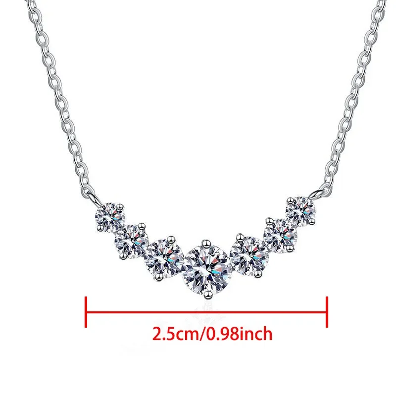 1.7ct All Moissanite Necklace for Women Smile Princesses Sparkling Diamond Pendant S925 Sterling Silver Plated  Birthday Gift