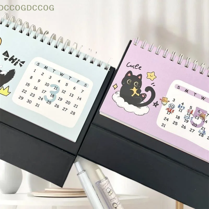 

"Desktop Ornament Year of the Horse 2026 Mini Calendar; Cat-themed Portable Schedule Keeper for Travelling.