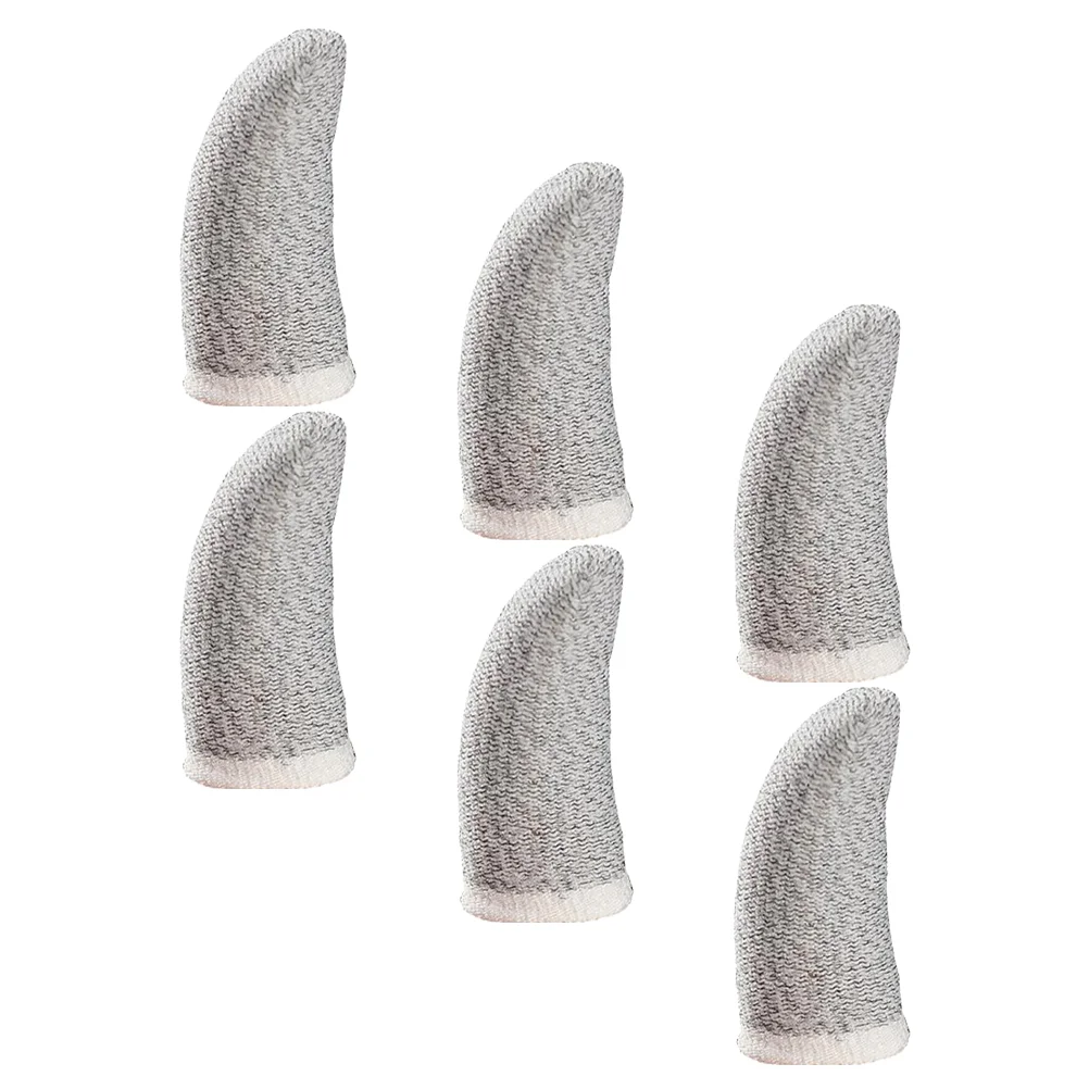 6 Pcs Controller Game Finger Cot Baby Gloves Thumb Sleeves Silver Fiber Gaming Mobile Tool