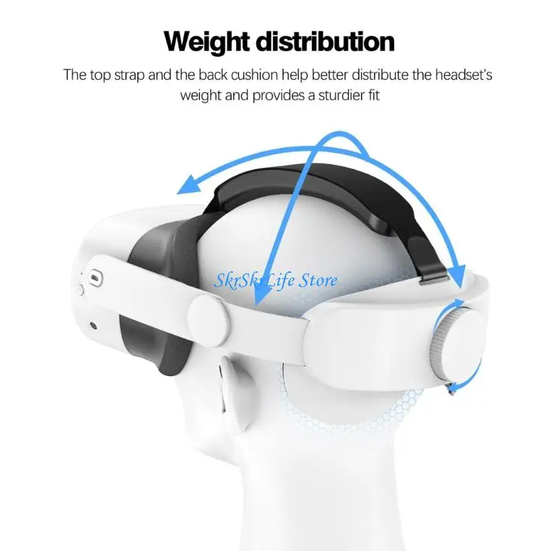 

E65E Strong Head Support For Virtual Reality Gear And Virtual Reality System Featuring Hook ending And Upper Band Support