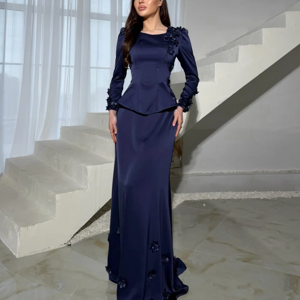 

Customized Elegant Party Dress Glitter Applique Trumpet Pleat Long Dresses Formal Evening Dress For Wedding