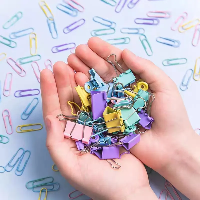 Multifuncional Binder Clips Set, Metal Clear Binder Clips, Escola Escritório Papelaria Fornecimento, 84Pcs, Conjunto