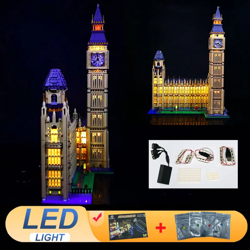 

Комплект светодиодных фонарей для LEGO Big Ben 10253, идеи декоративных ламп, подарок «сделай сам» (не включает строительные блоки, наборы кирпичей, наборы моделей)
