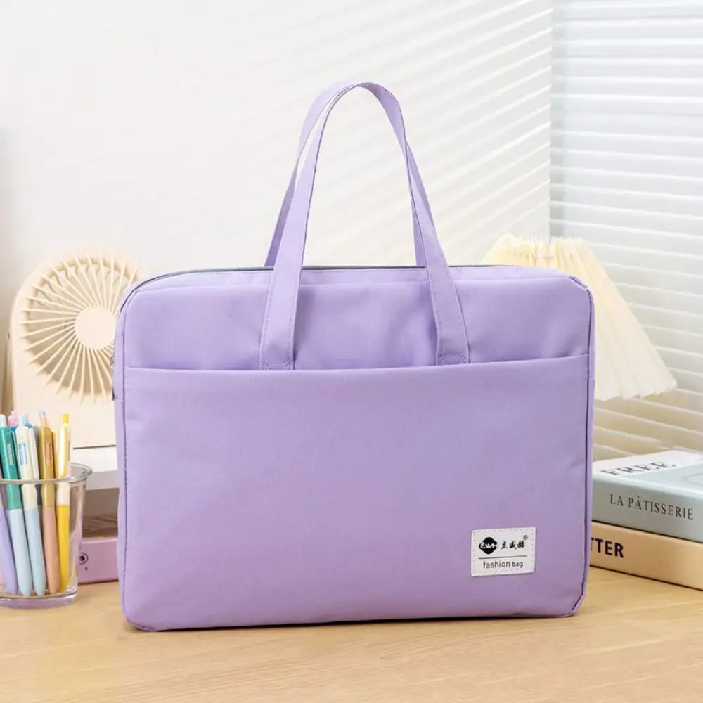 Large Capacity Document Storage Bag Double Layer Waterproof Book Storage Bag with Handle Oxford Cloth A4 File Organizer