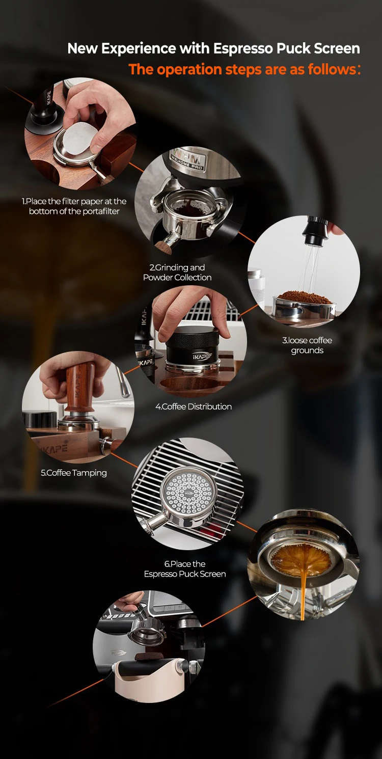 IKAPE Espresso V2 Puck Bildschirm für Kaffeebrühen Präzisionsfilter Bildschirm Upgrade Home Barista 51/54/58MM Professionelles Kaffeewerkzeug – Detail 10