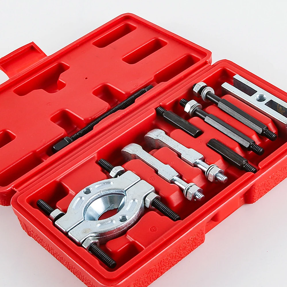 Professional 9Pcs Bearing Separator and Puller Set Bearing Removal Tool Set Bearing Separator Car Repair Tool Kit with Red Case