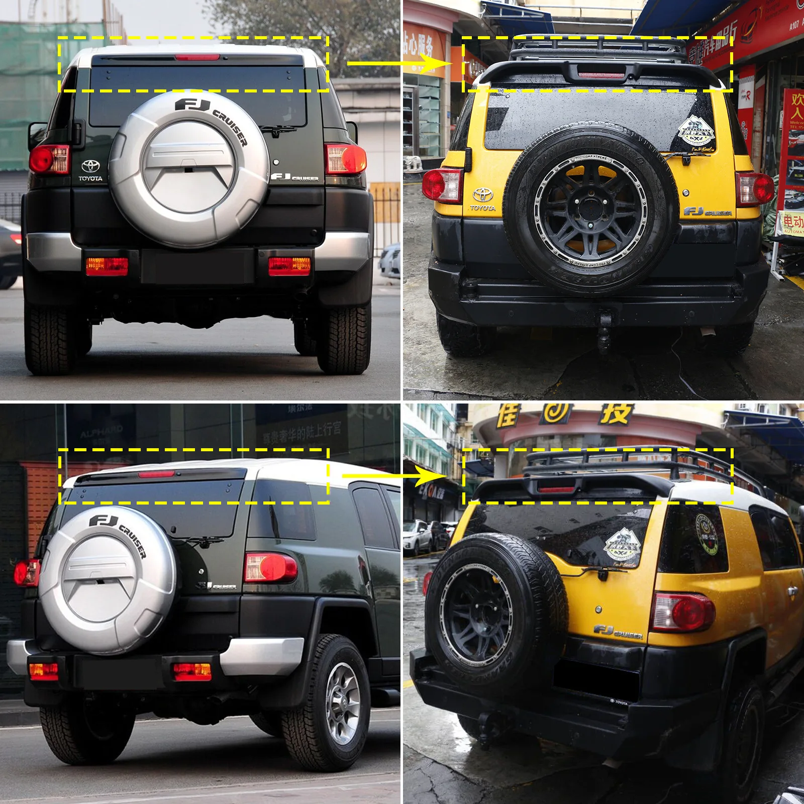 For Toyota FJ Cruiser ABS Spoiler Modification Fixed Wind Spoiler Appearance Decoration FJ Tail Sports Spoiler Accessories